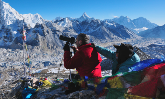 Everest en el lente desde Kapalatar. Nepal.