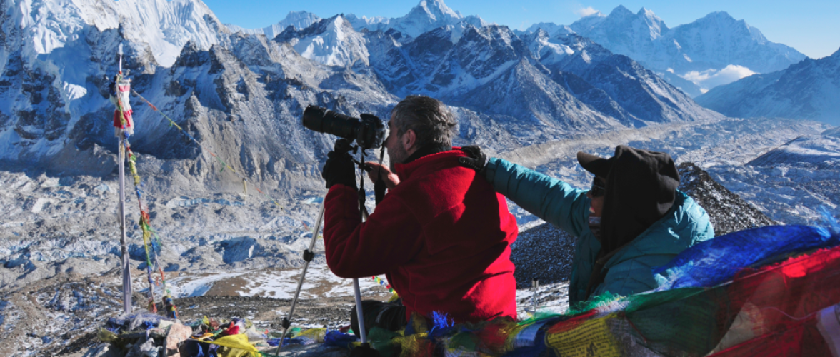Everest en el lente desde Kapalatar. Nepal.