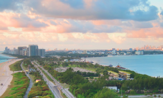 Vista de Miami al amanecer